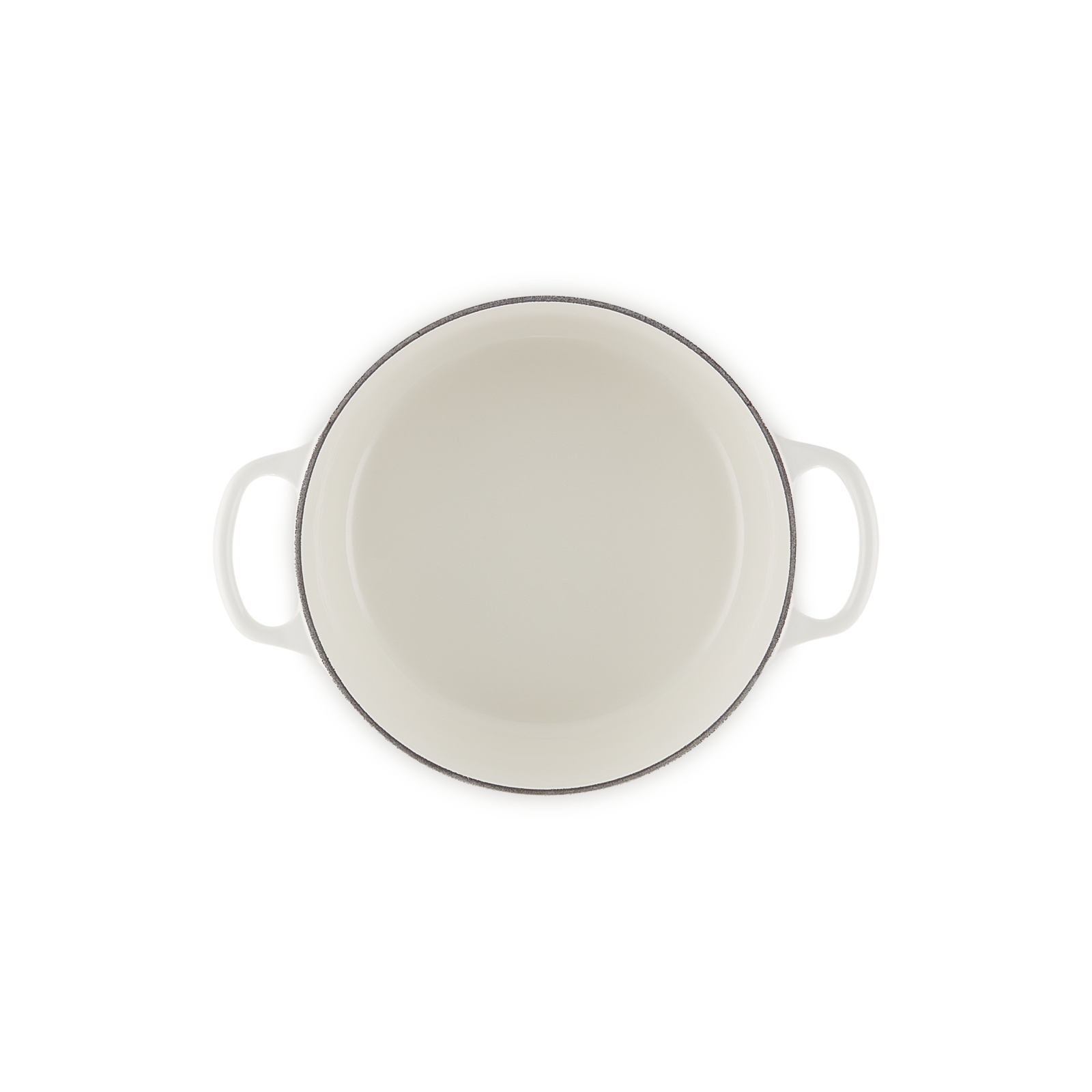 Round French Oven Silver Knob White Interior image number 4