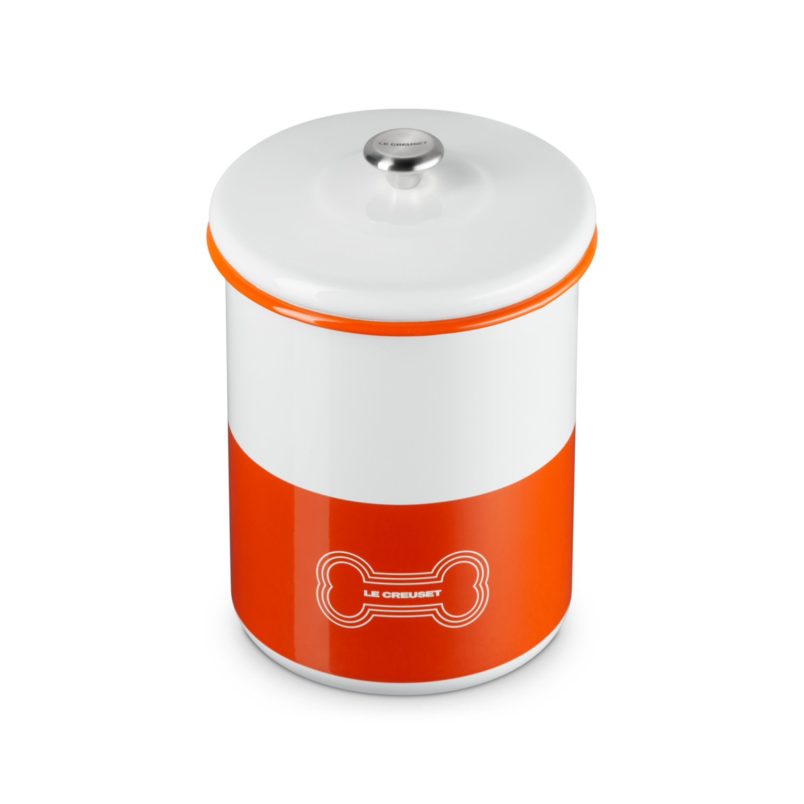 Enamel On Steel Pet Treat Jar with Bone Decal image number 1