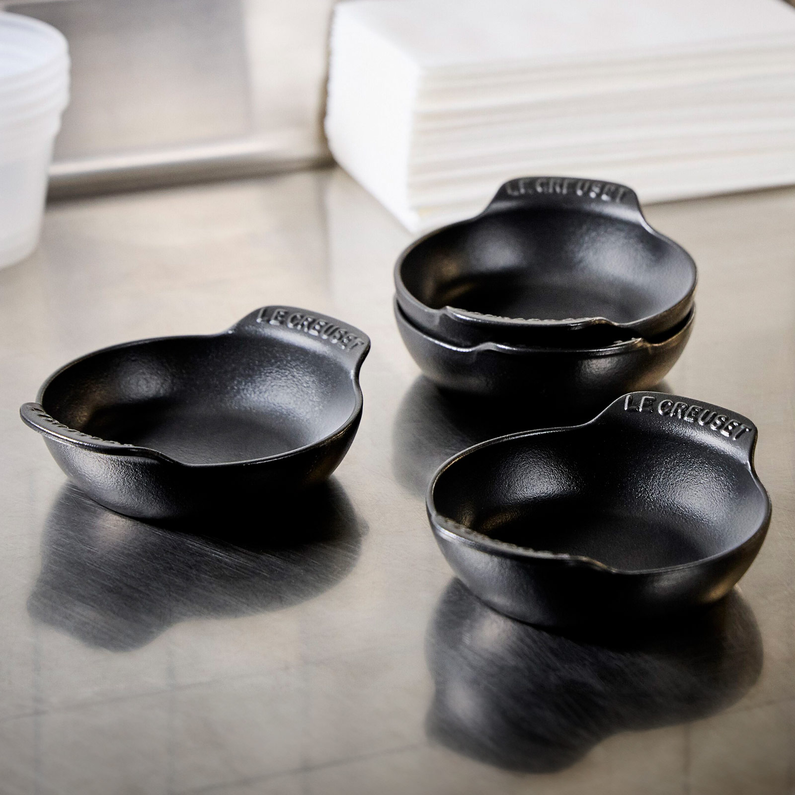 Set of 4 Mini Braiser Base Matte Black 13cm image number 6