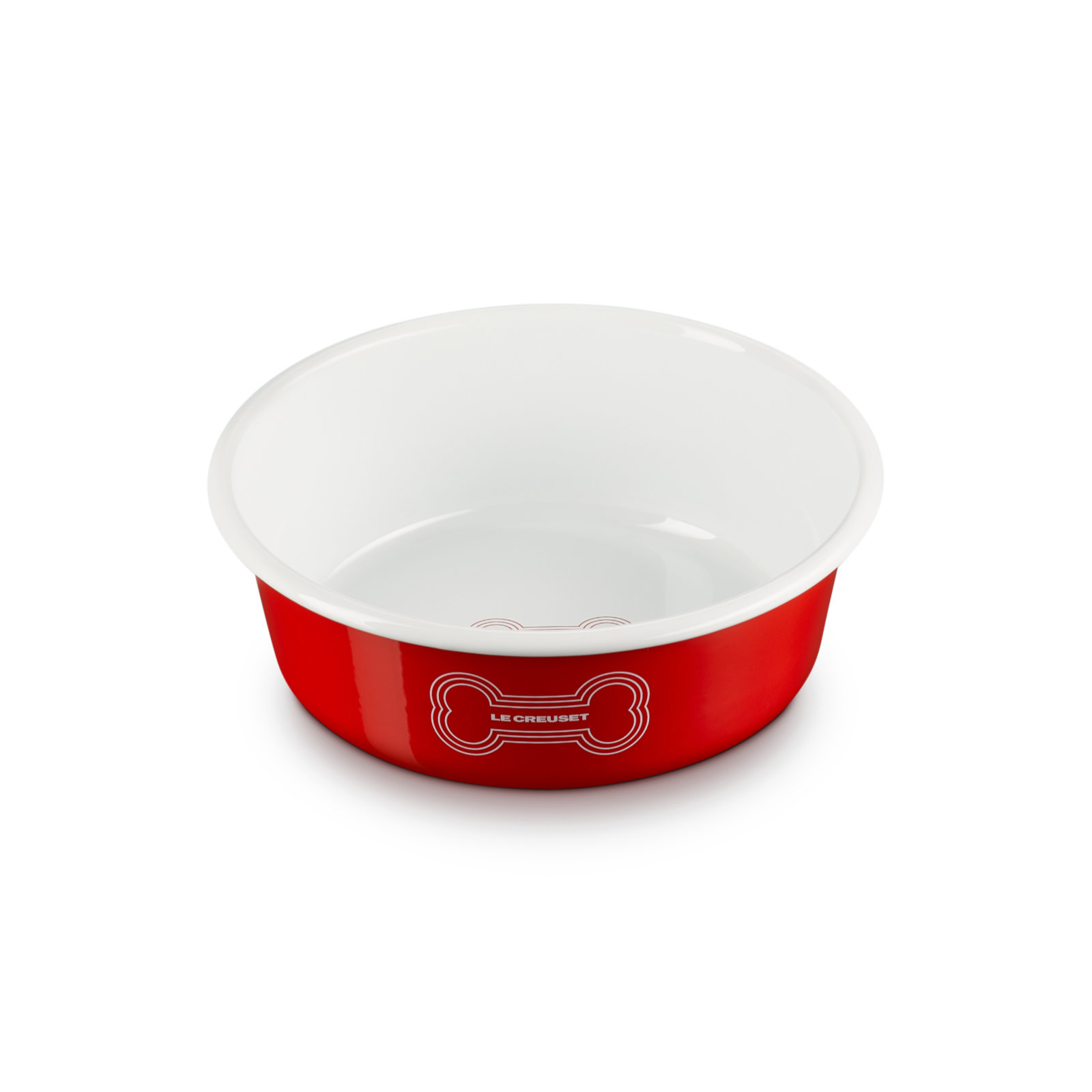 Enamel On Steel Pet Bowl with Bone Decal image number 1
