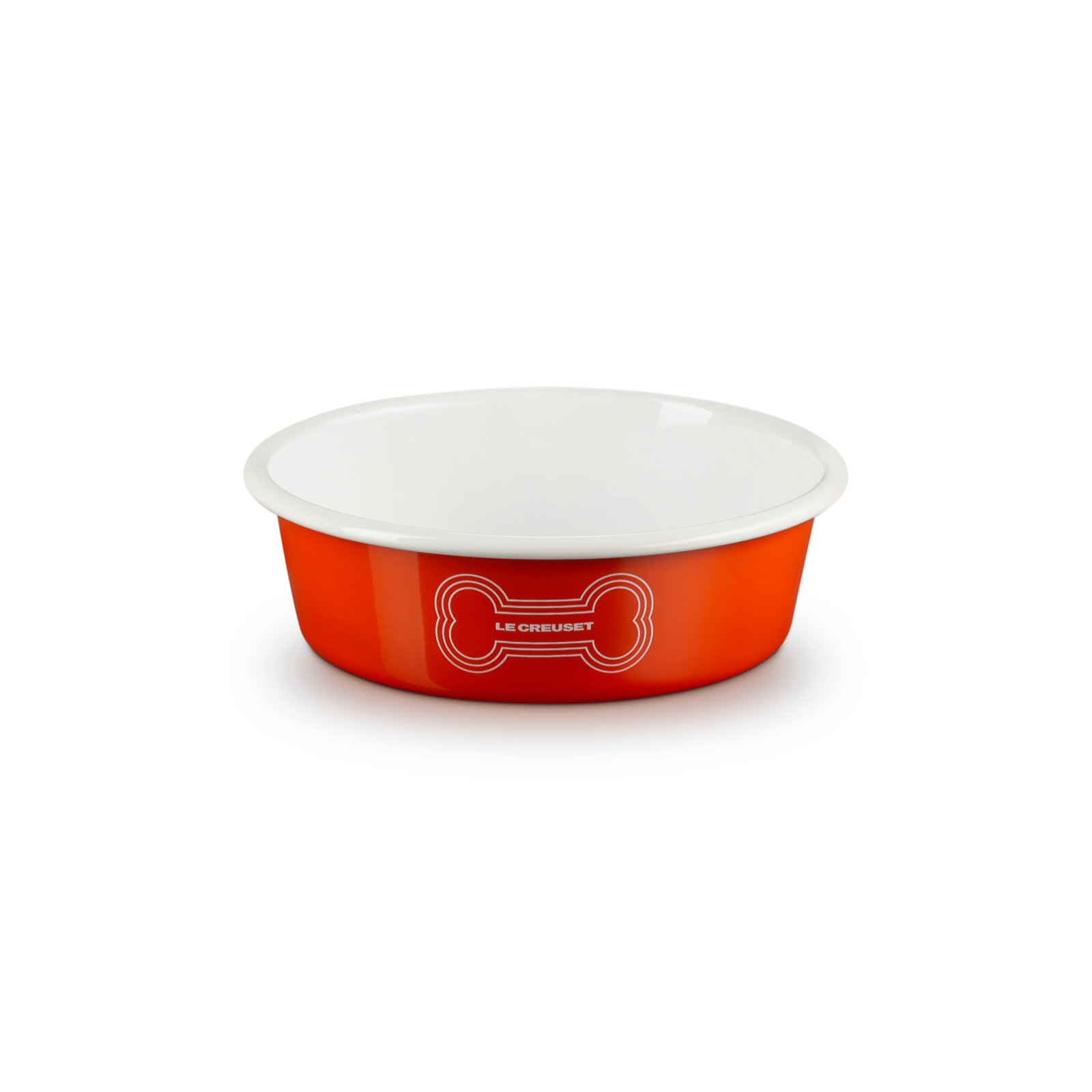 Enamel On Steel Pet Bowl with Bone Decal