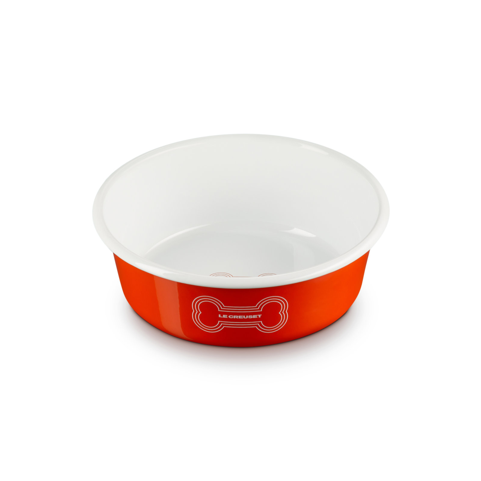 Enamel On Steel Pet Bowl with Bone Decal image number 1