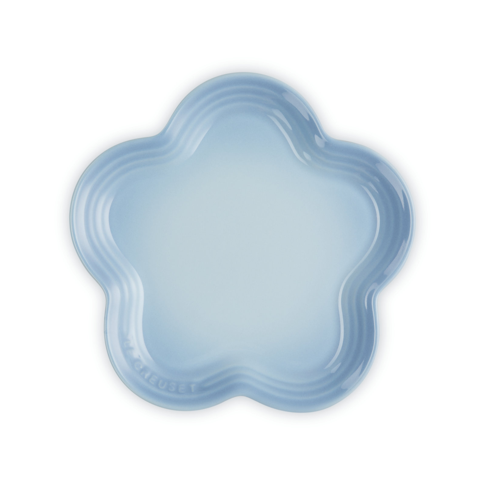 Flower Stoneware Plate Coastal Blue 19cm