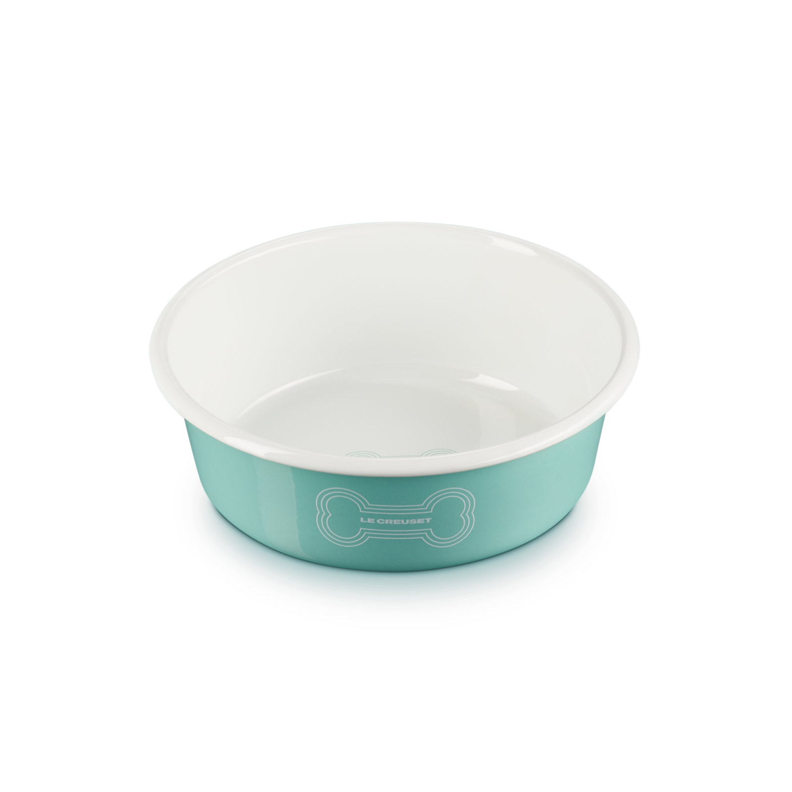 Enamel On Steel Pet Bowl with Bone Decal image number 1