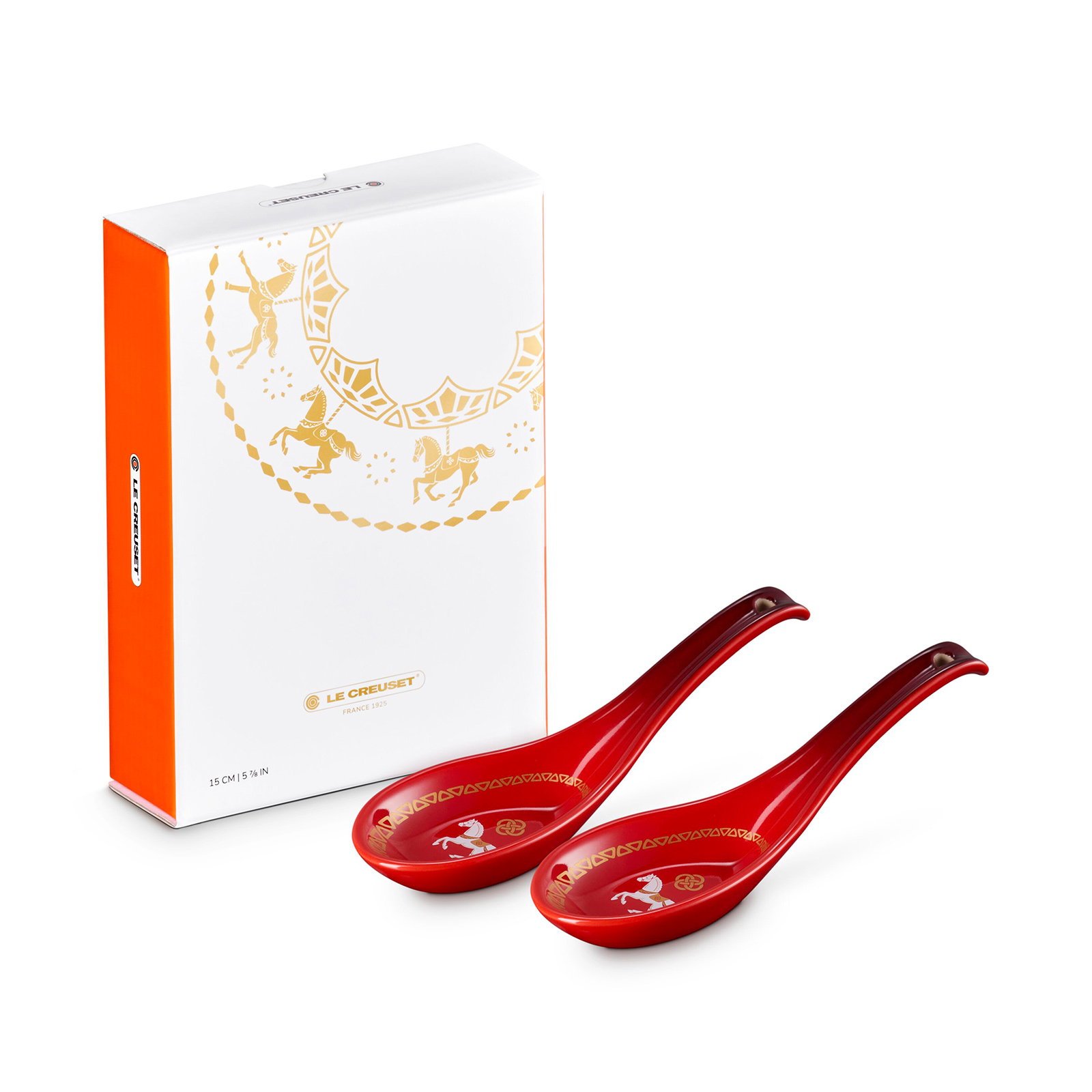 Carousel Set of 2 Chinese spoons Cerise 15cm