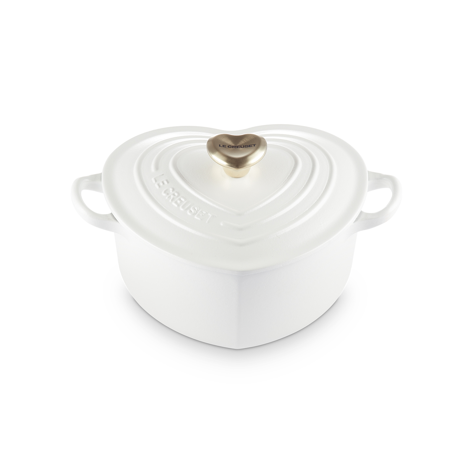 Heart Shaped Casserole Cotton 20cm Light Gold Heart Knob