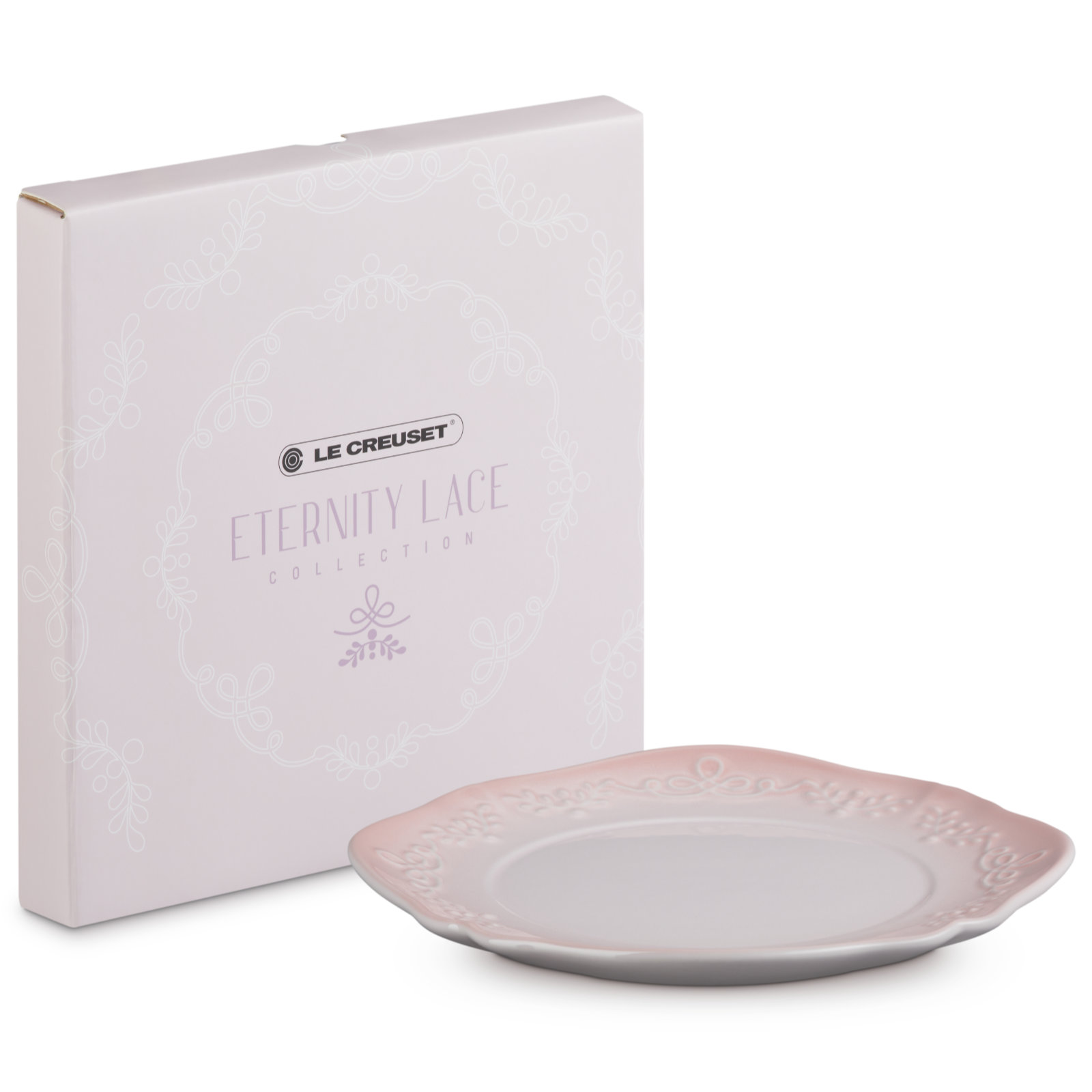 Eternity Lace Plate Shell Pink 22cm