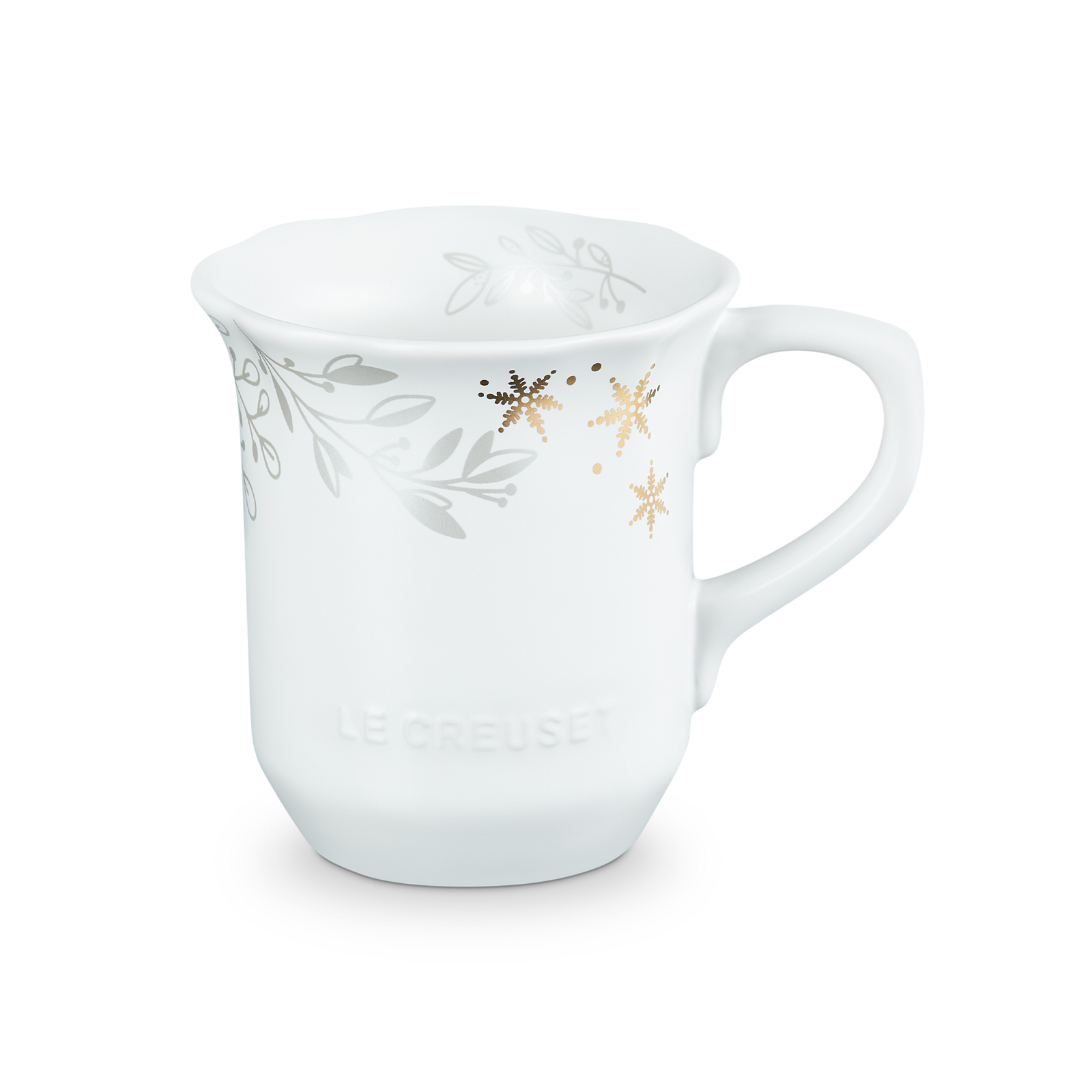 Elegant Frill Stoneware Mug Gold Decal Cotton 330ml