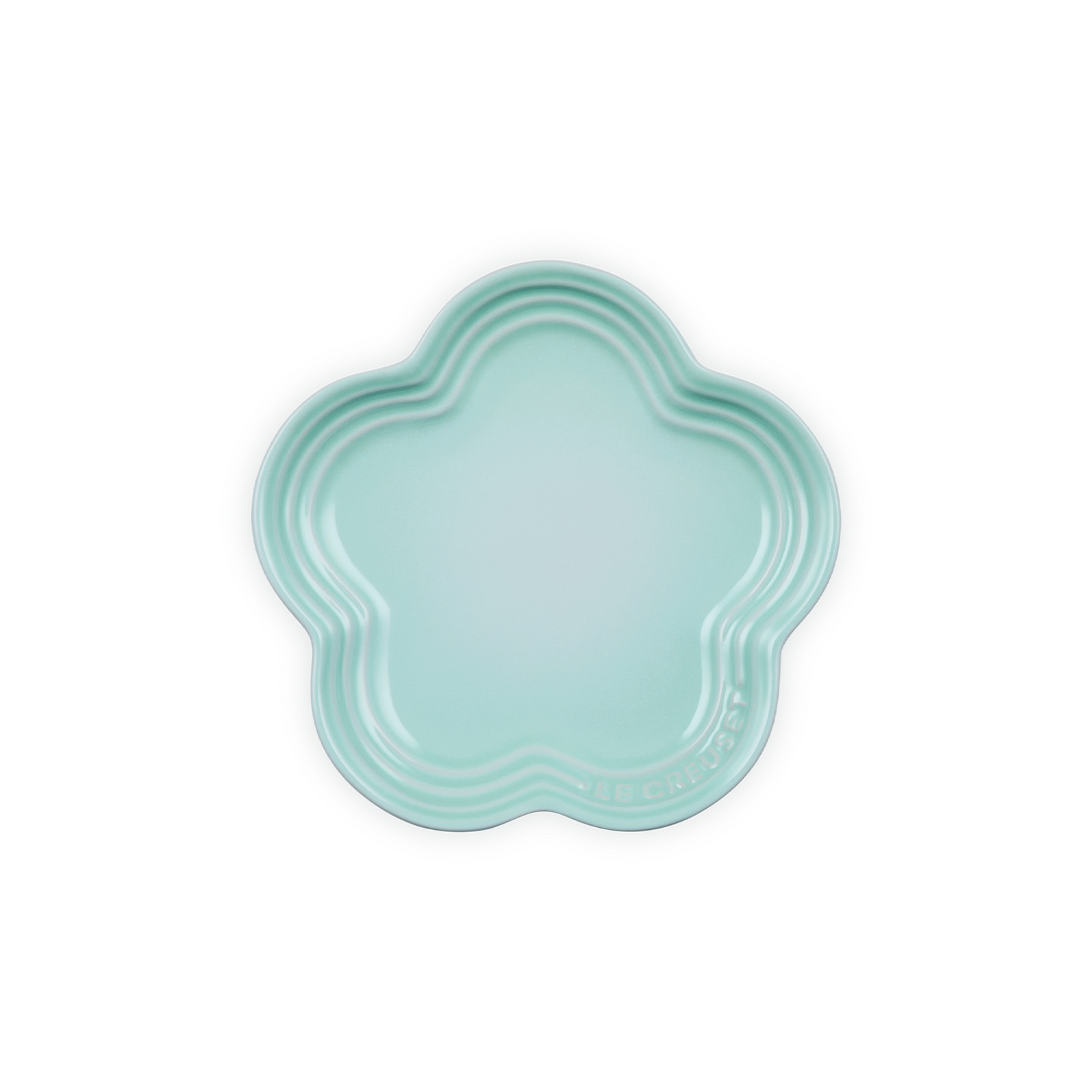 Flower Stoneware Plate Ice Green 14cm