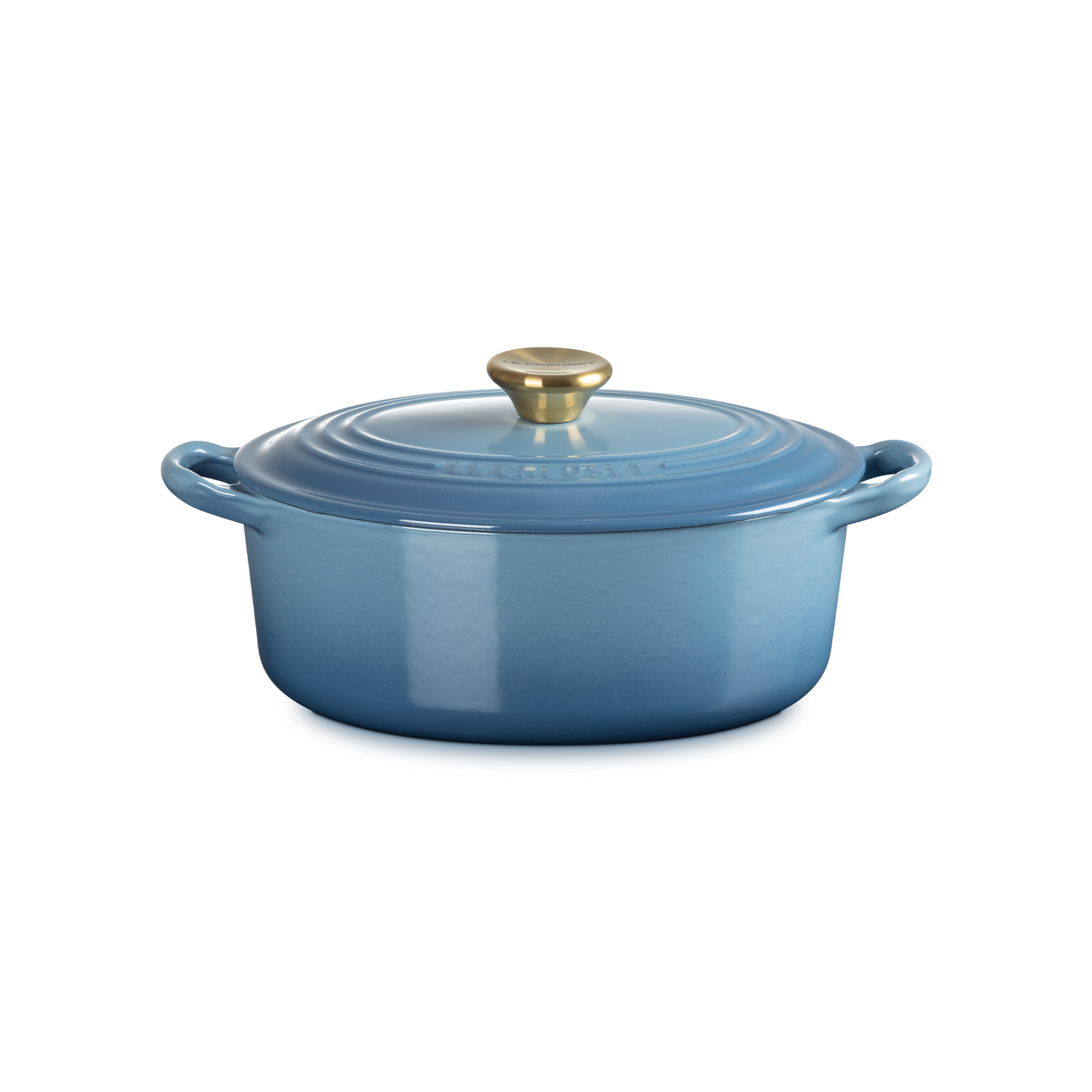 Oval French Oven Chambray 23cm Gold Knob
