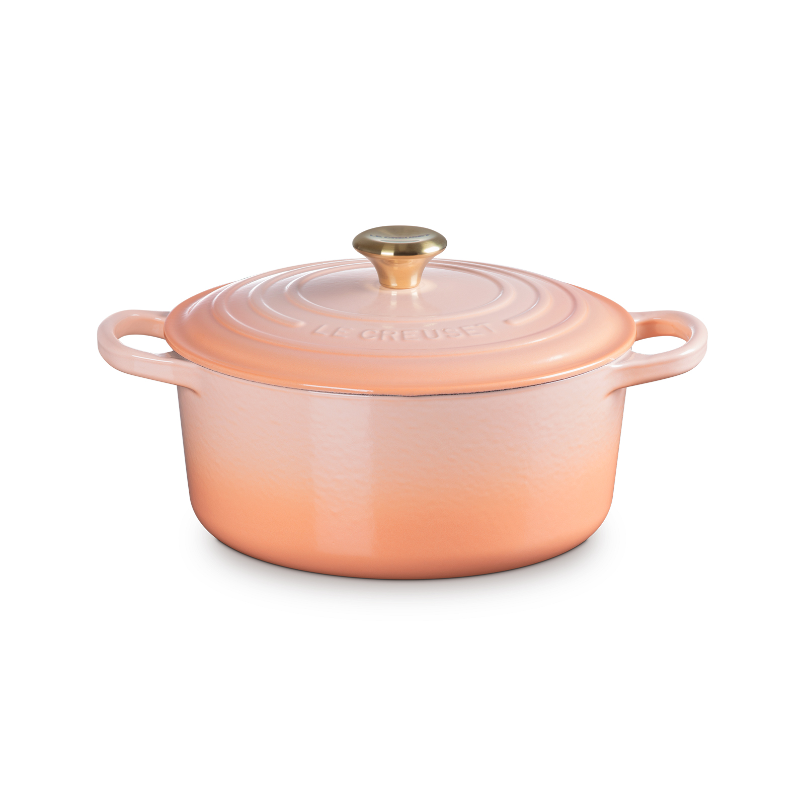 Round French Oven P&ecirc;che 22cm Light Gold Knob