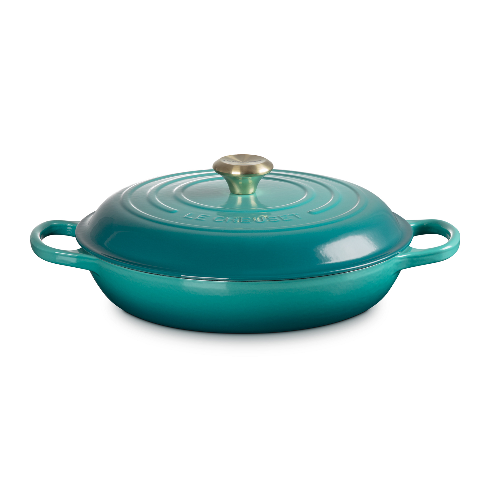 Buffet Casserole Bleu Riviera 30cm Light Gold Knob