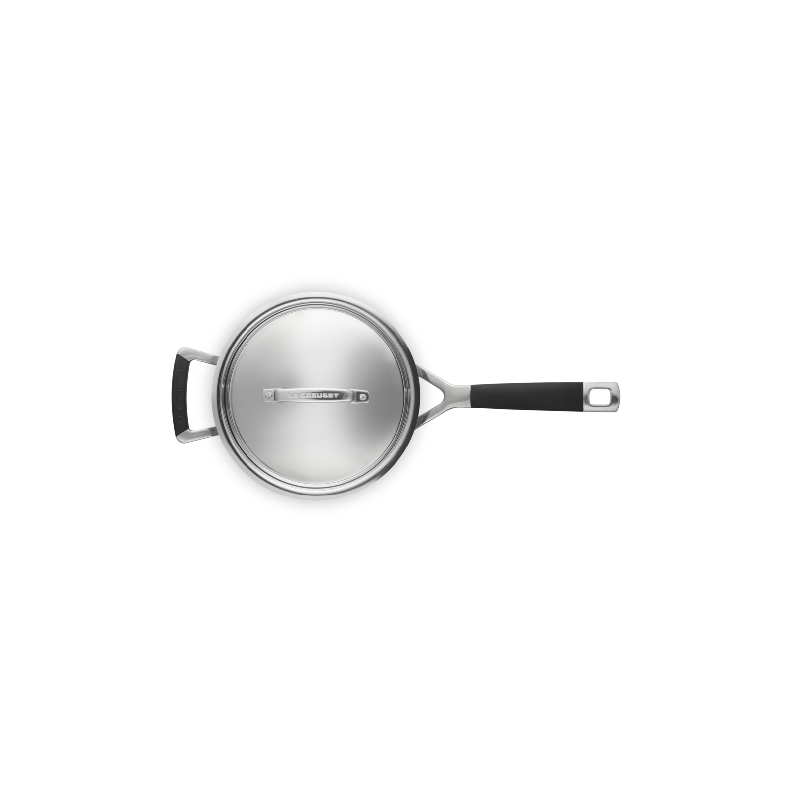 3-ply Stainless Steel Saucepan with Lid and Silicone Helper Handle image number 5