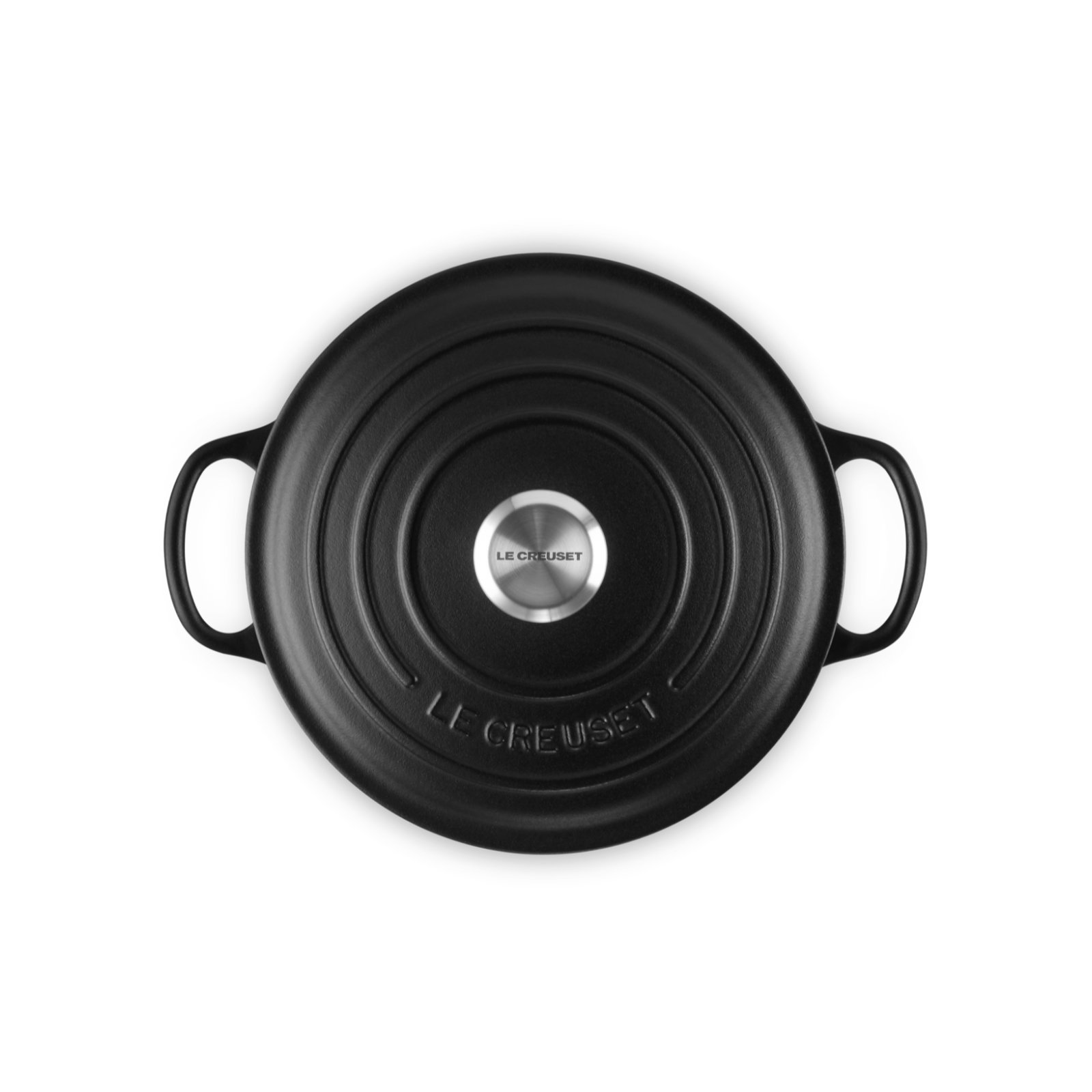 Round French Oven Silver Knob Black Interior image number 3