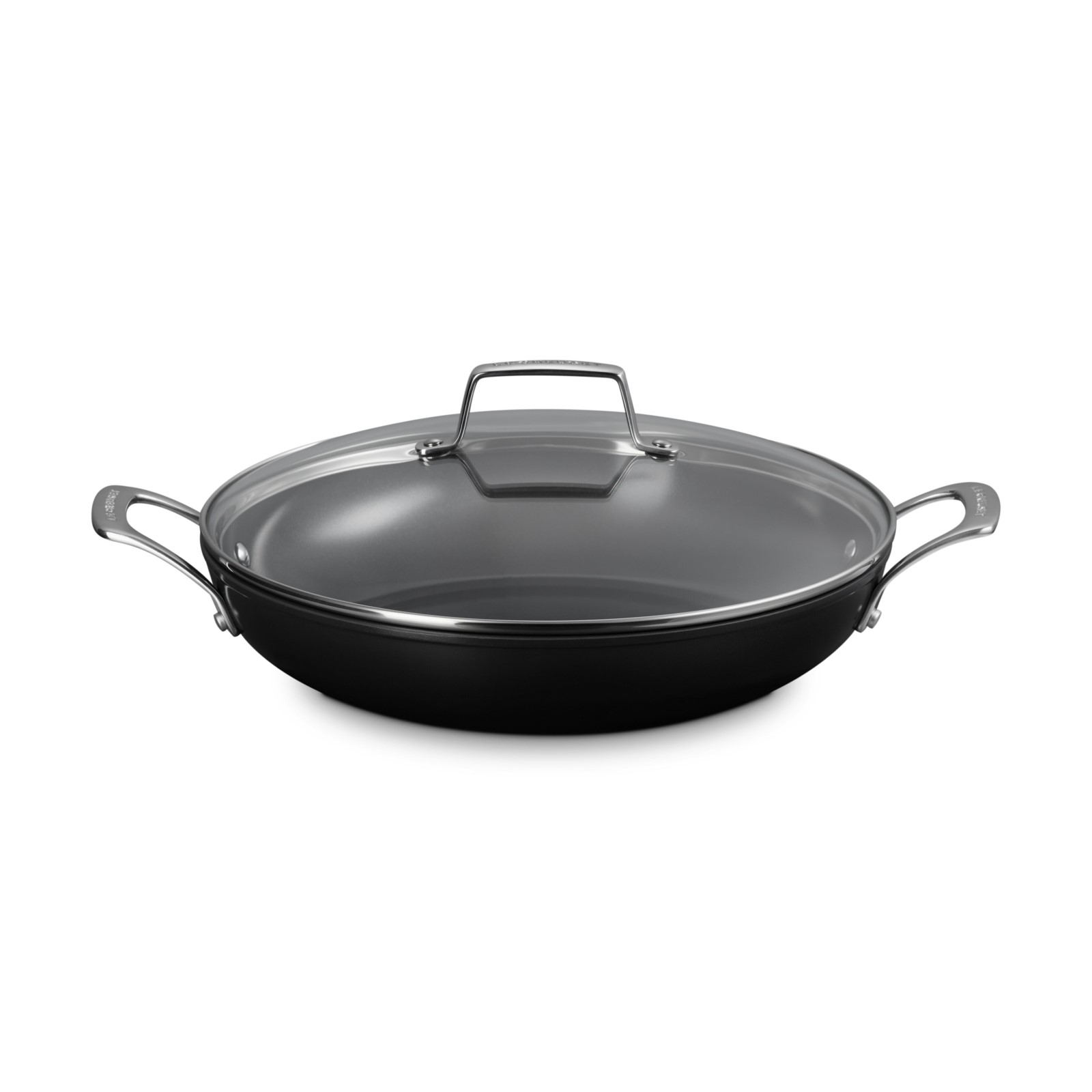 Essential Non Stick Cookware Shallow Braiser Glass Lid 30cm