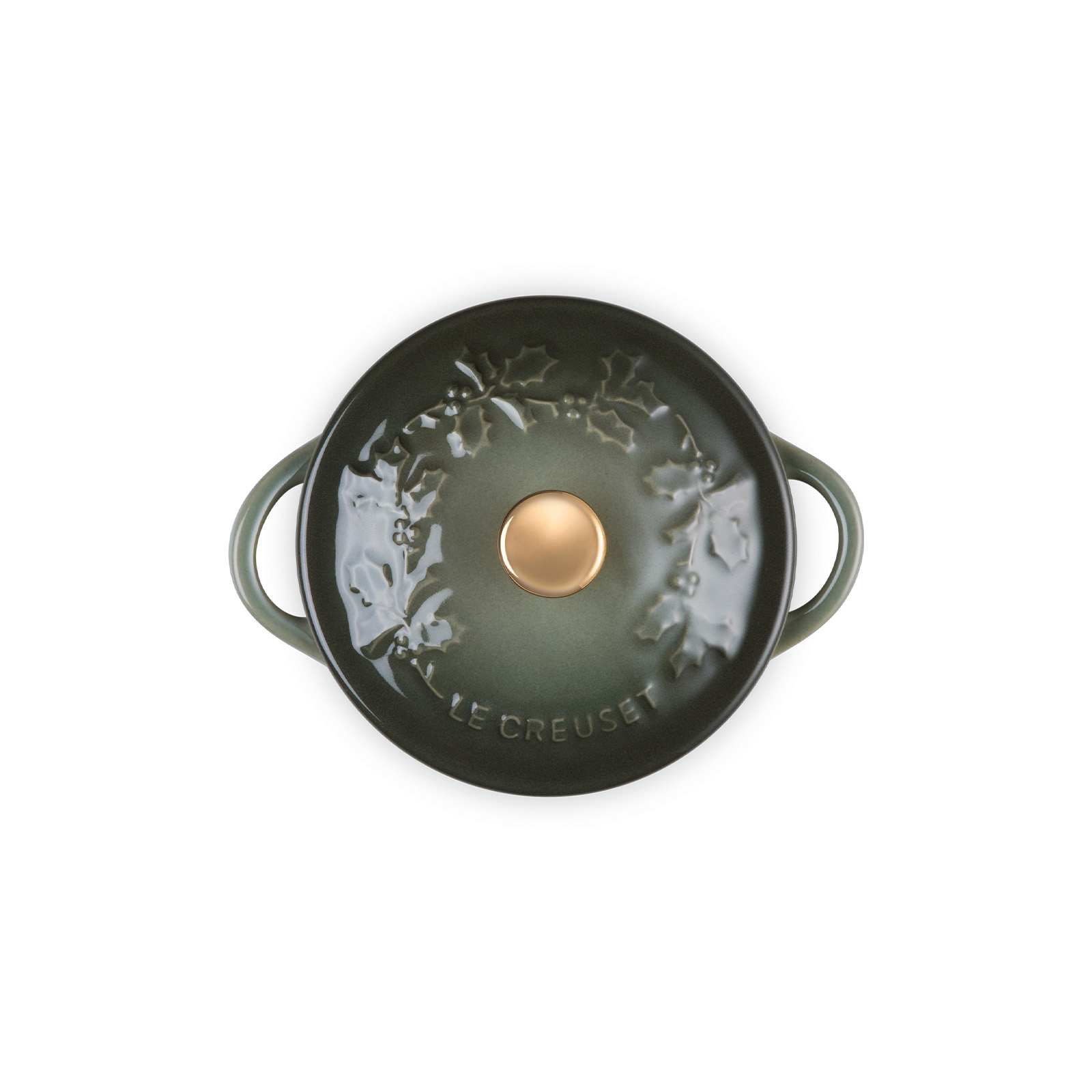 Holly Relief Stoneware Classic Round Mini Cocotte image number 3