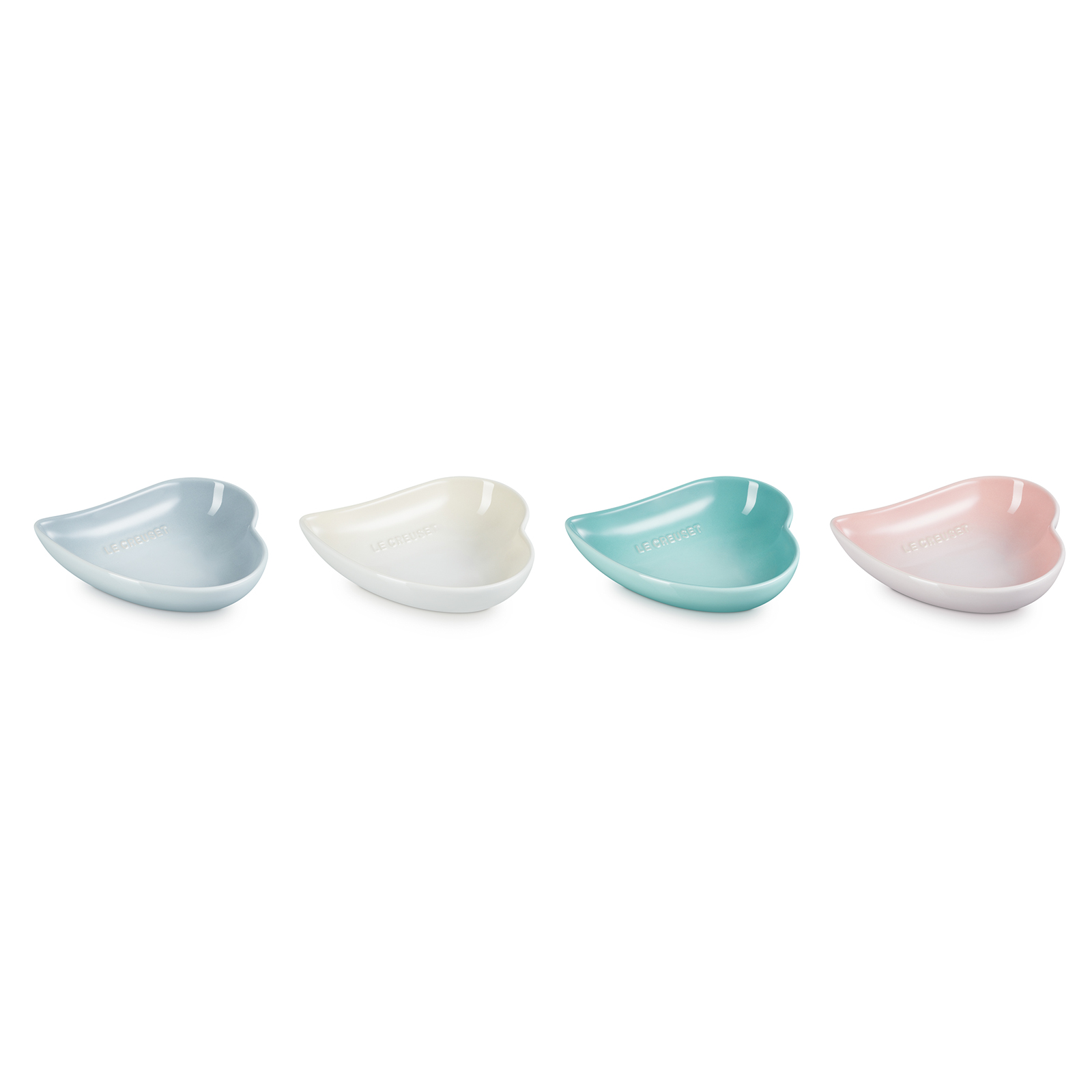 Stoneware Set of 4 Seoul Sphere Heart Petal Dish Multicolor 16cm