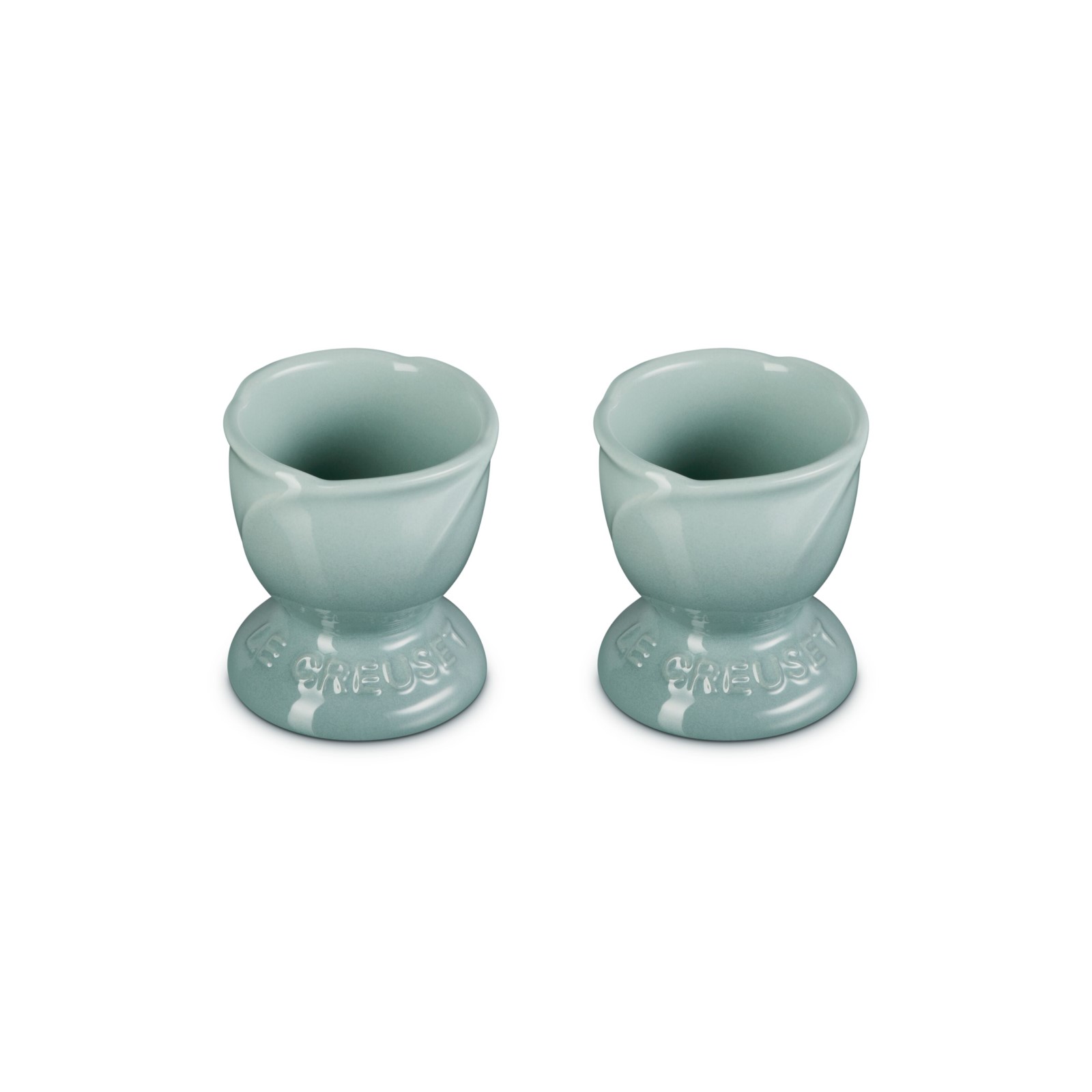 Set of 2 Footed Egg Cup Jardin Relief image number 1