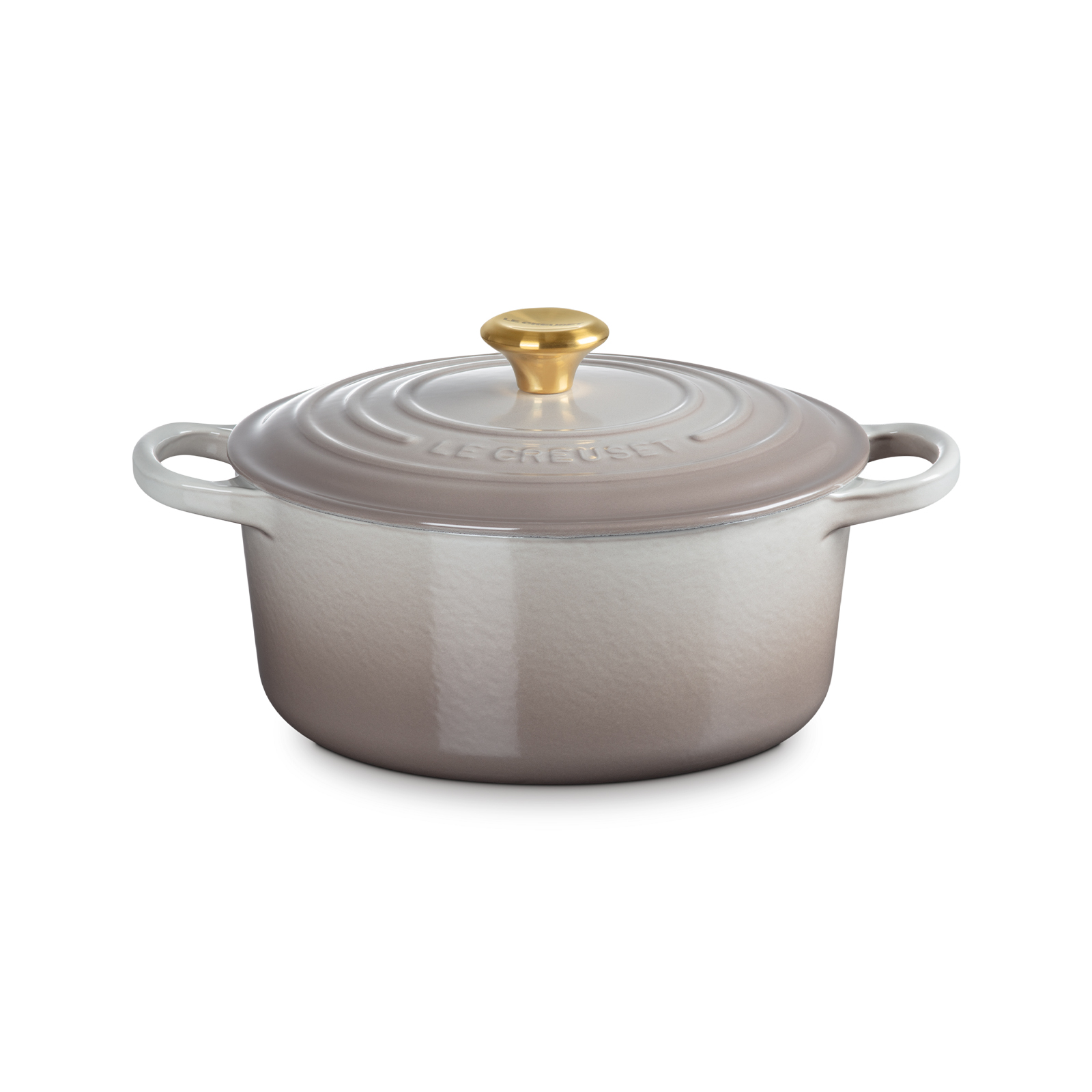 Round French Oven Nutmeg 22cm Gold Knob