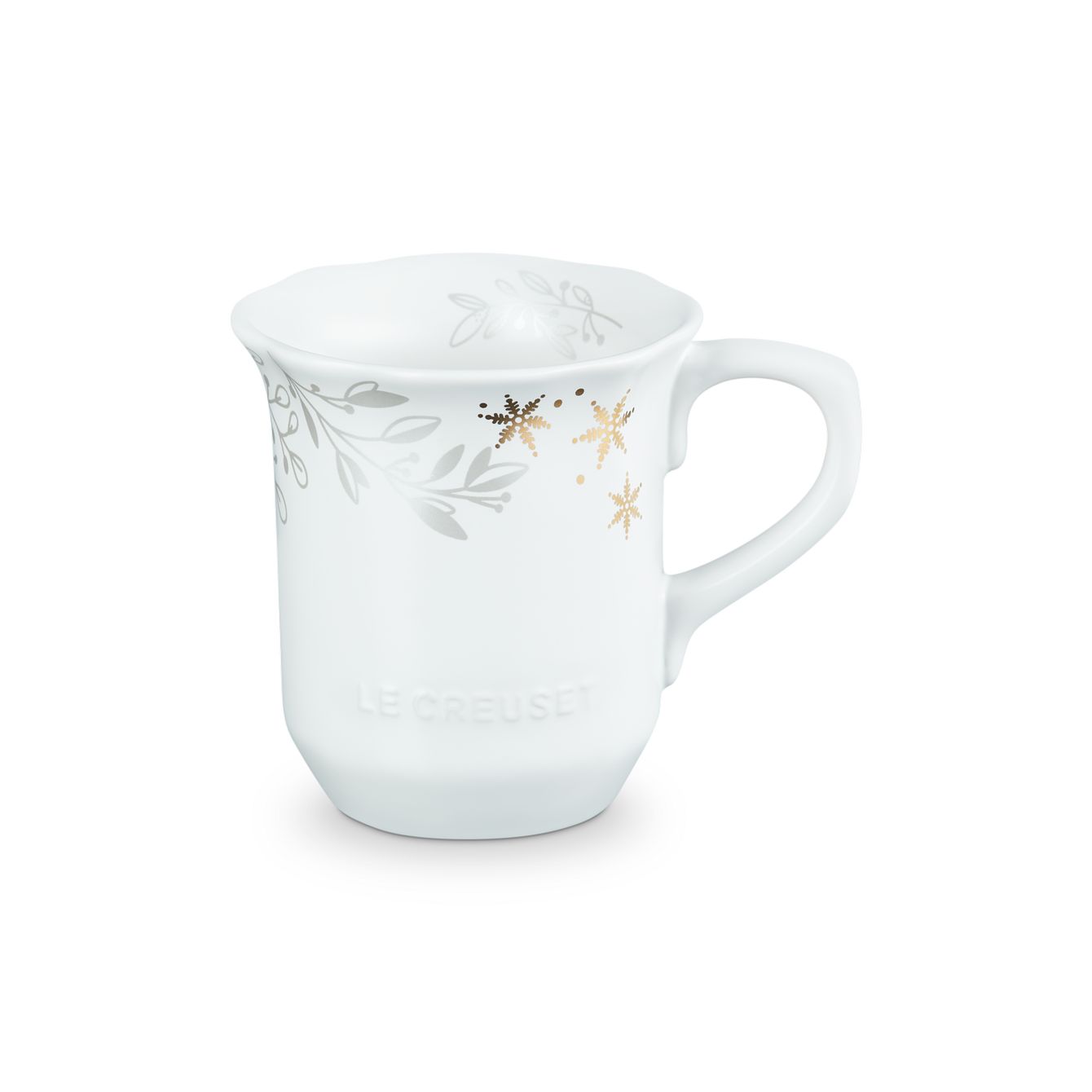 Elegant Frill Stoneware Mug Gold Decal Cotton 330ml