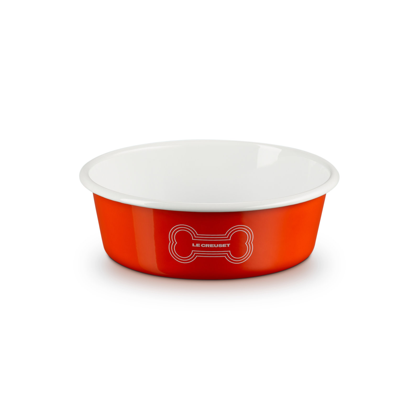 Enamel On Steel Pet Bowl with Bone Decal image number 0