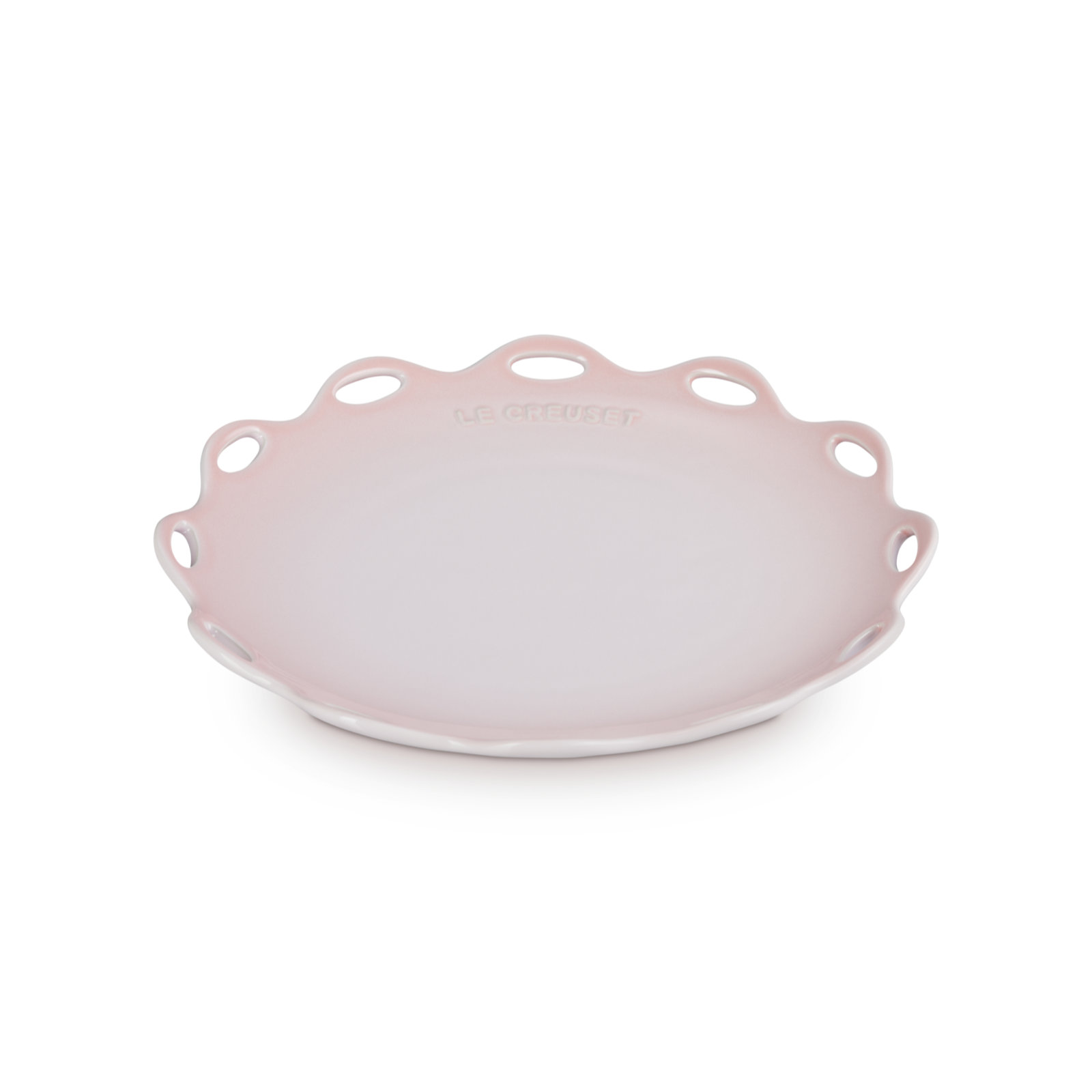 Fleur Lace Round Plate Shell Pink 25cm