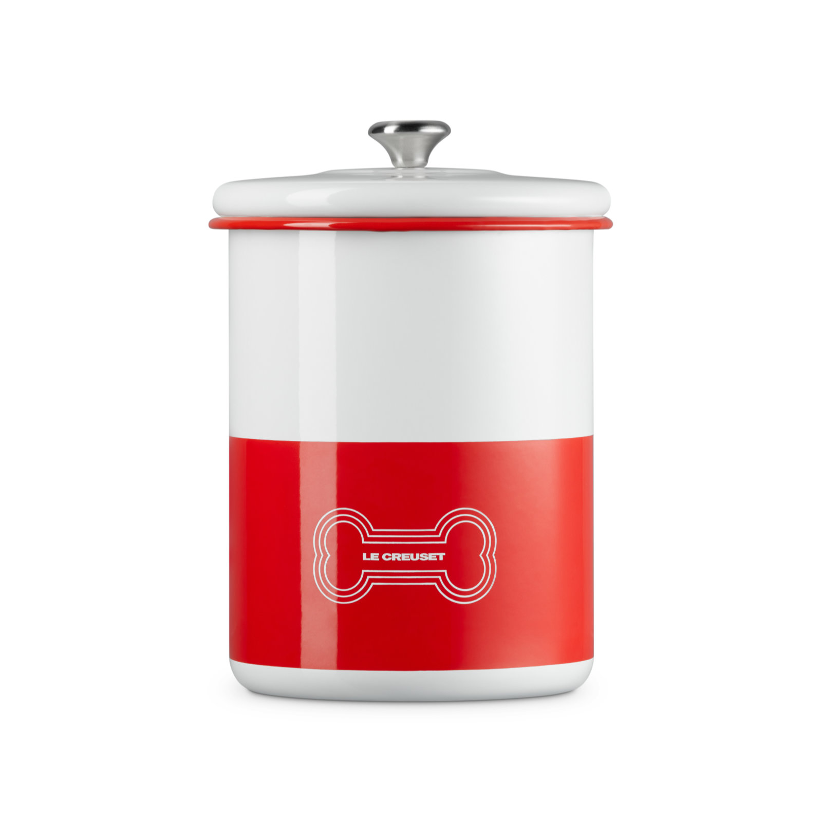 Enamel On Steel Pet Treat Jar with Bone Decal image number 2