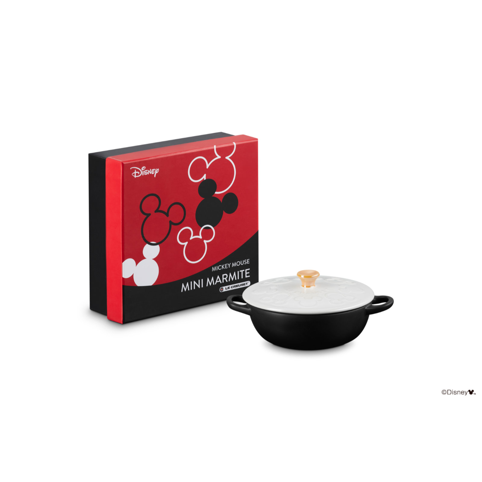 Mickey Mouse Marmite 250ml Stoneware Cotton Lid on Matte Black Pot