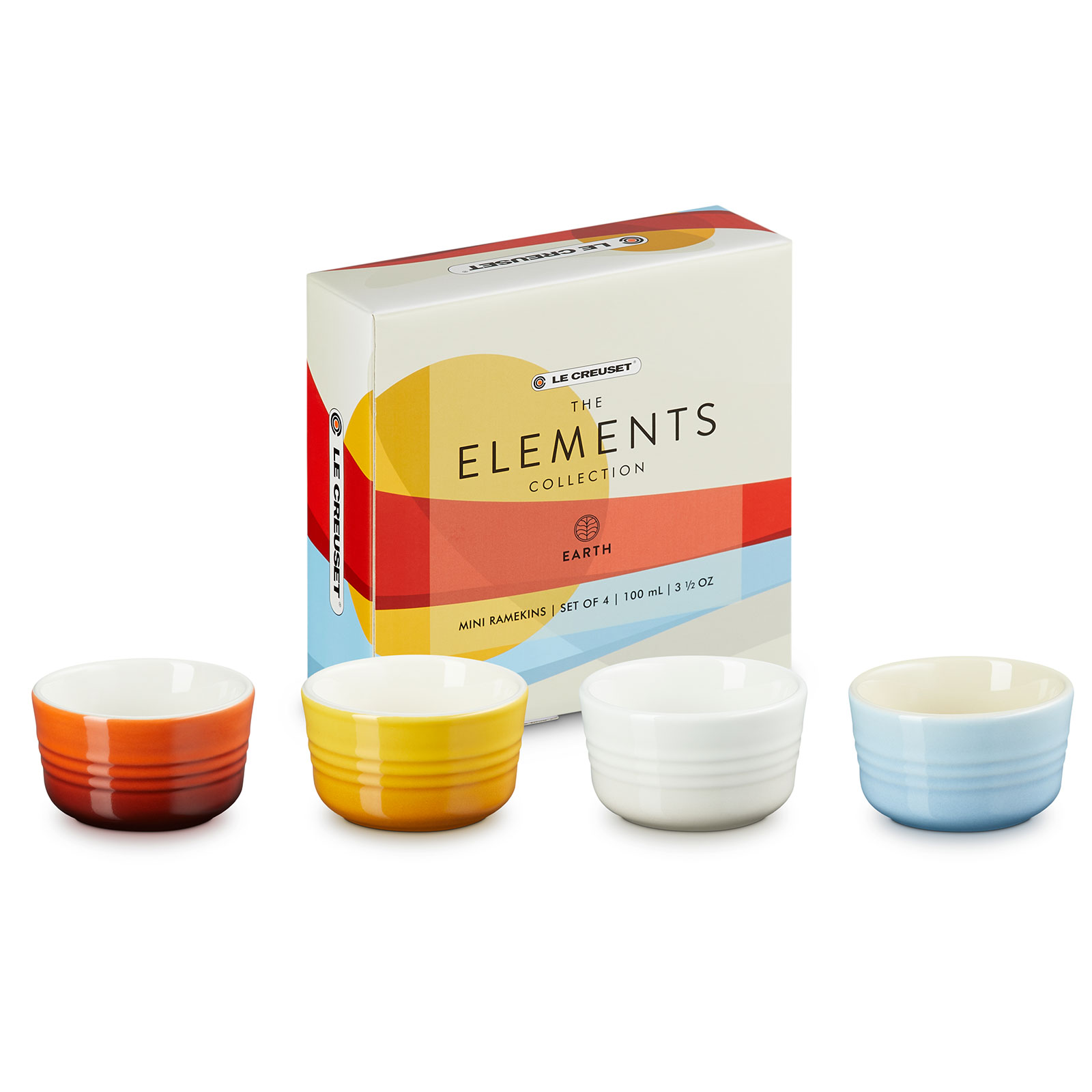 Set of 4 Mini Round Ramekin Multicolor 0.1L