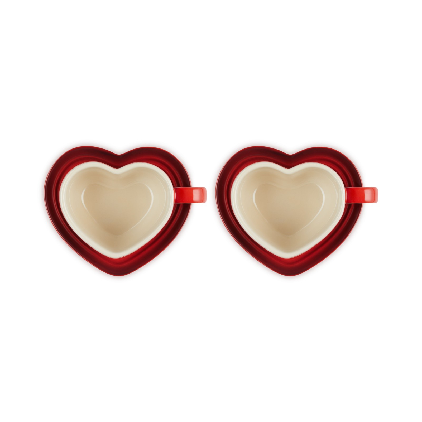 Stoneware Set of 2 Heart Mug with Saucer image number 3