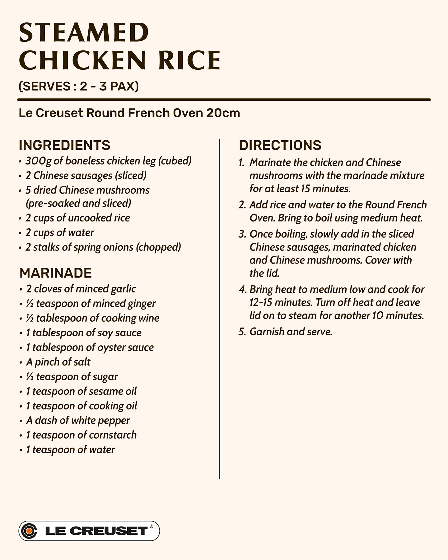 Steamed Chicken Rice